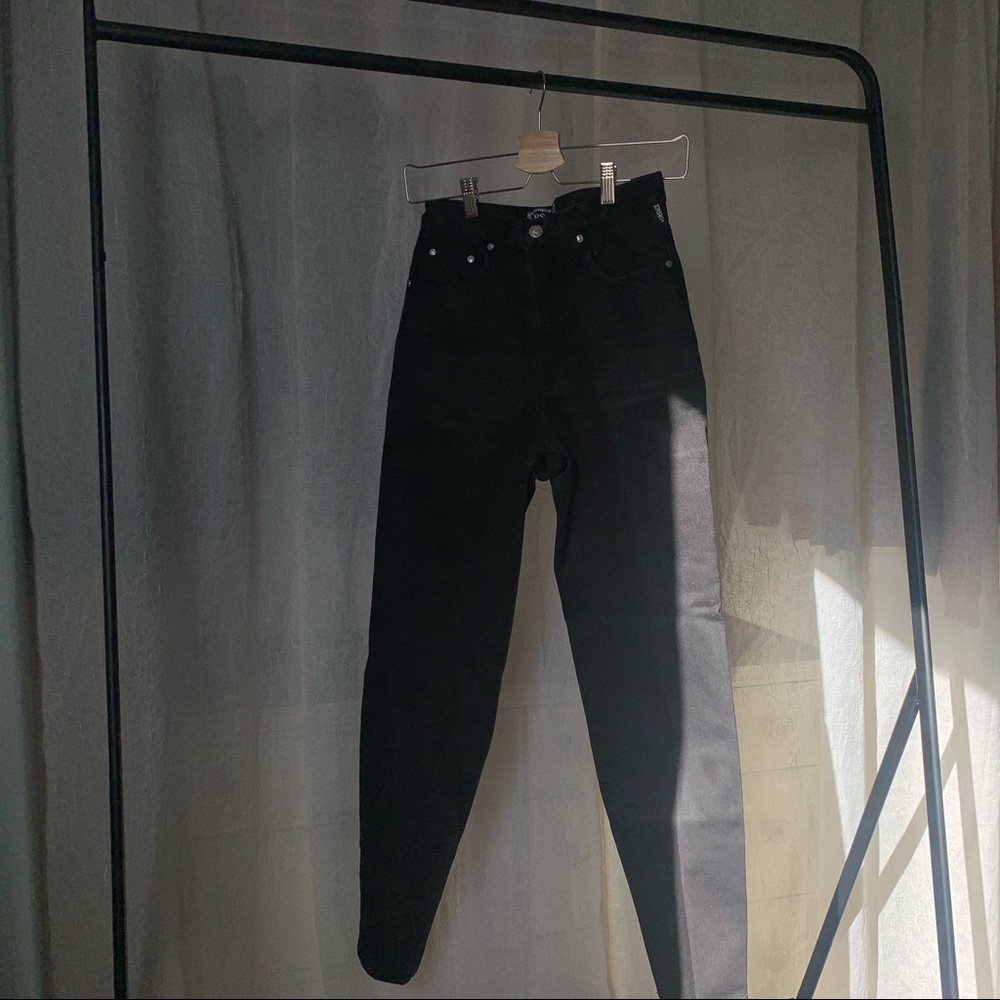 VERSACE JEANS VINTAGE BLACK HIGH RISE MOM DENIM